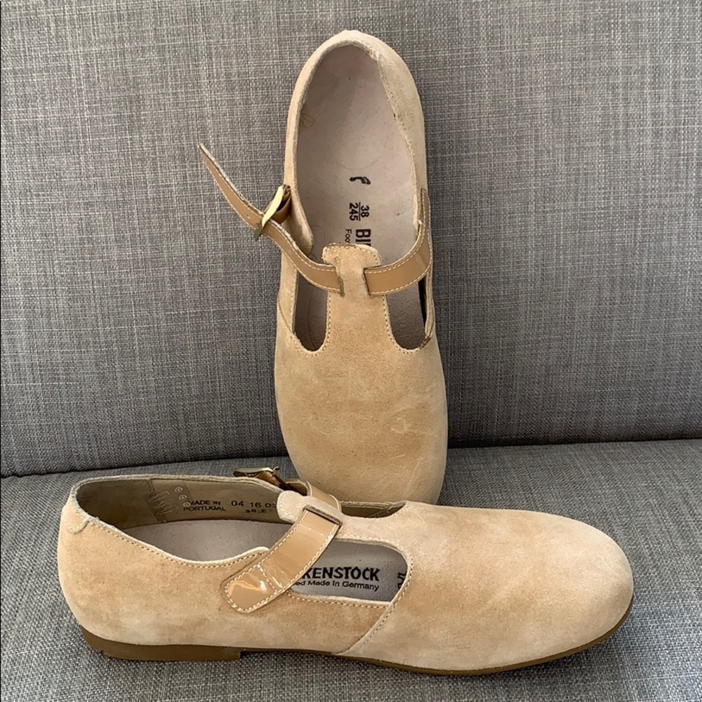 Birkenstock shoes cream suede, size 38 N